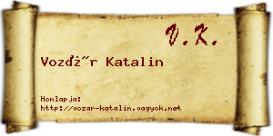 Vozár Katalin névjegykártya