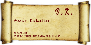 Vozár Katalin névjegykártya